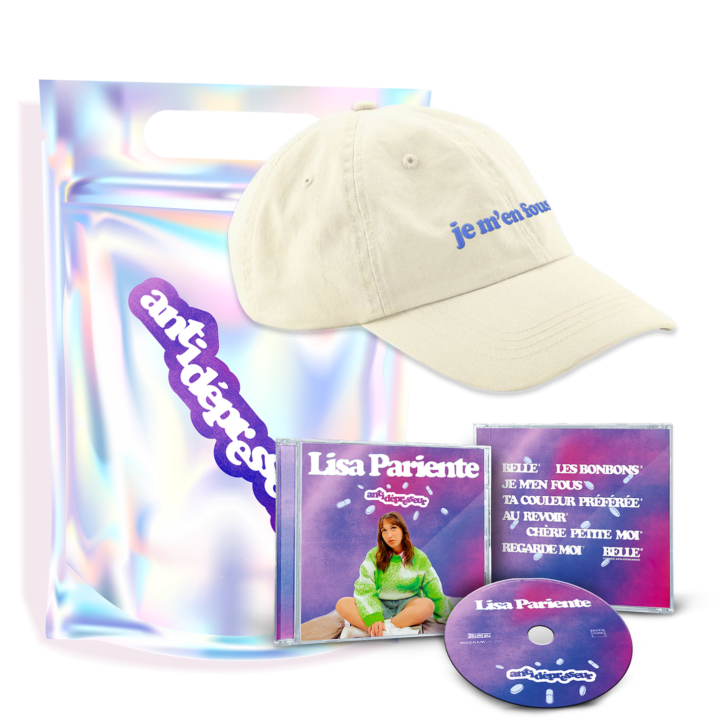 PACK “Anti-dépression (si ça va très mal)” | CD + Pochette Collector + Casquette | Lisa Pariente